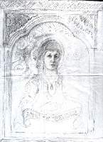 Alex Gourlay's drawing for the tryptich of Agnes de Beauvioir